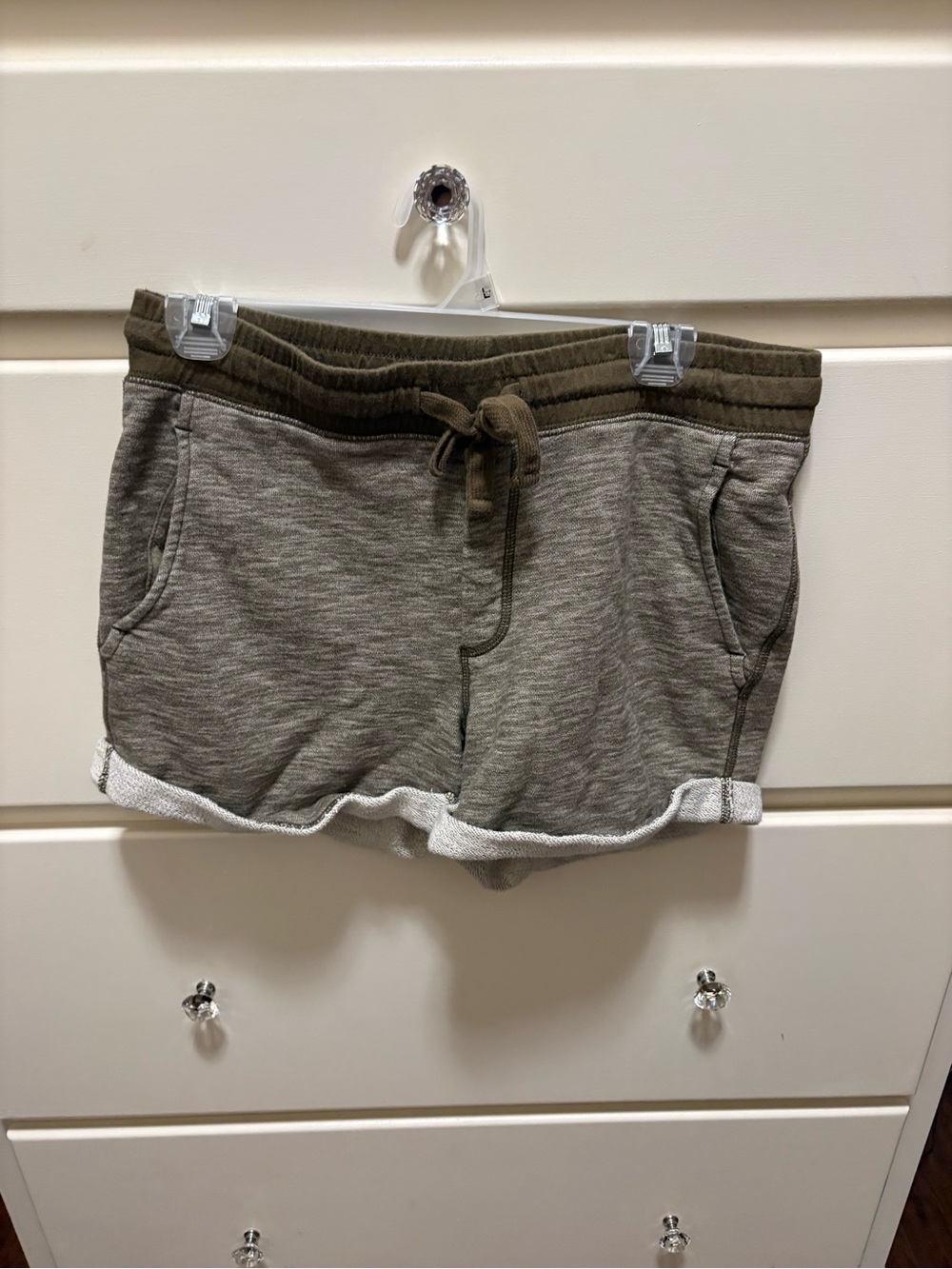 GAP Olive and Heather Olive Green Terry Cloth Drawstring Shorts